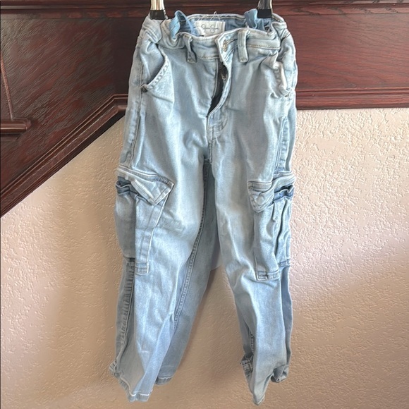 Jessica Simpson Girls Size 7 Nala Cargos Light Blue Casual Baggy Denim Jeans - Picture 1 of 7